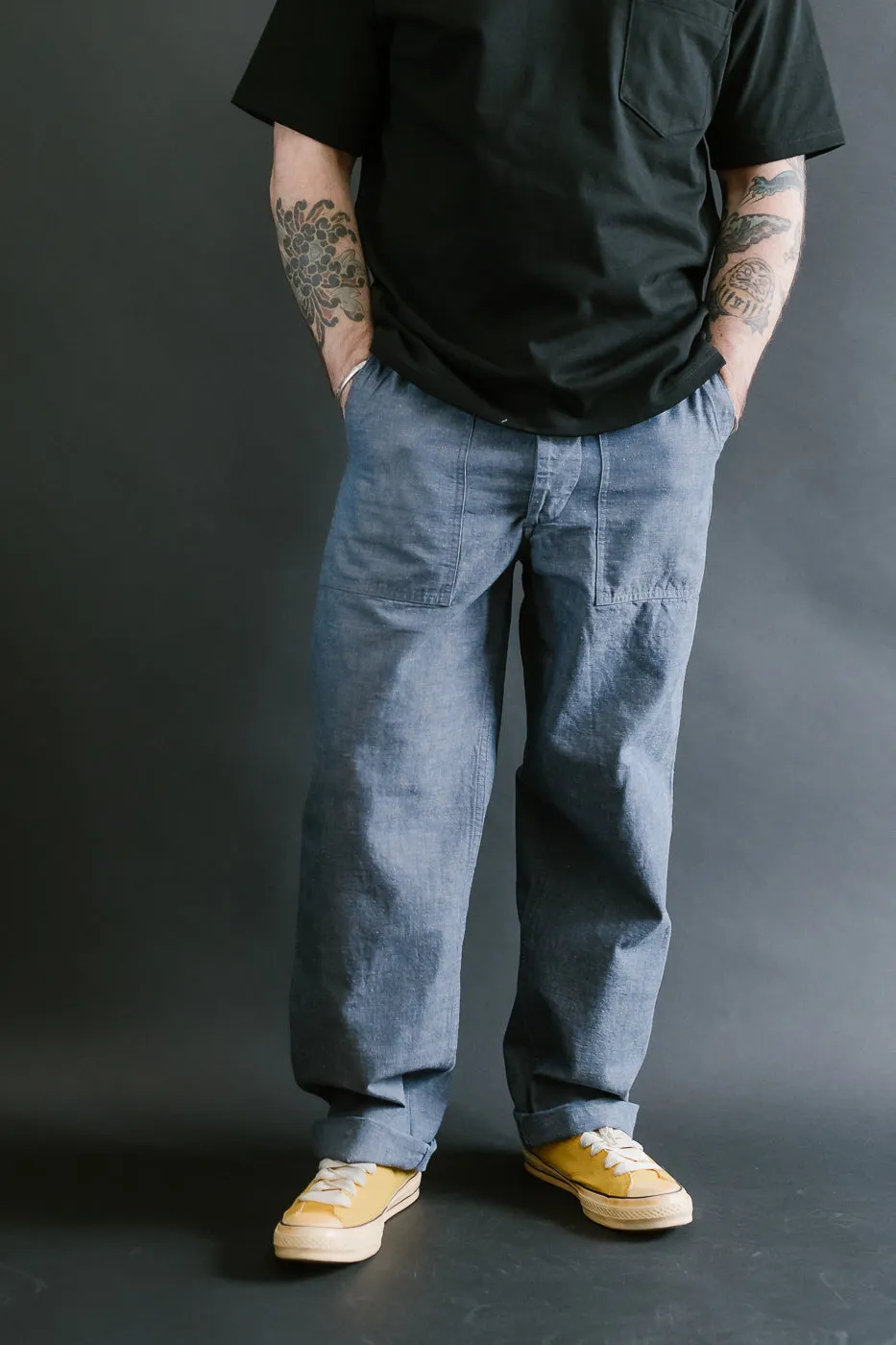 01-5002-34 - Fatigue Pants Chambray - Standard Fit - Grape