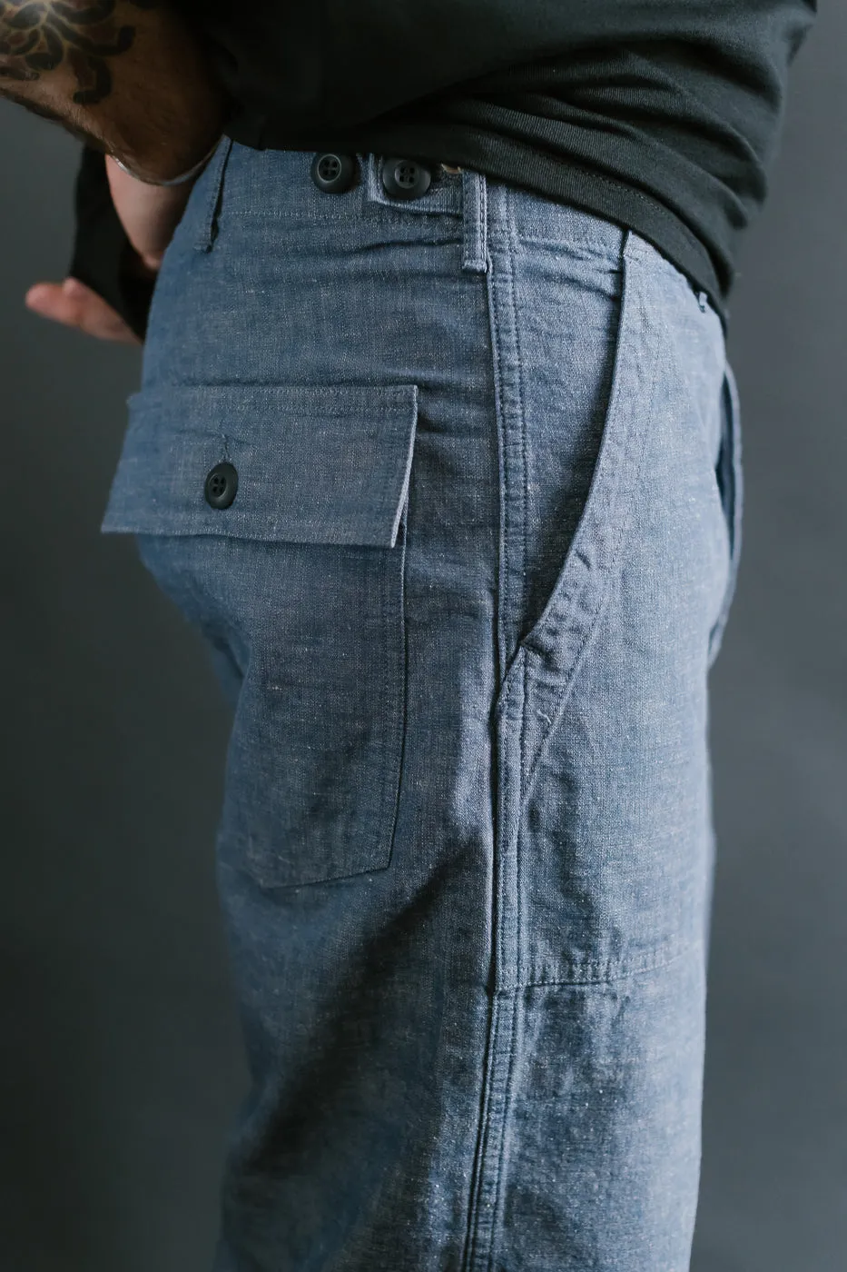 01-5002-34 - Fatigue Pants Chambray - Standard Fit - Grape
