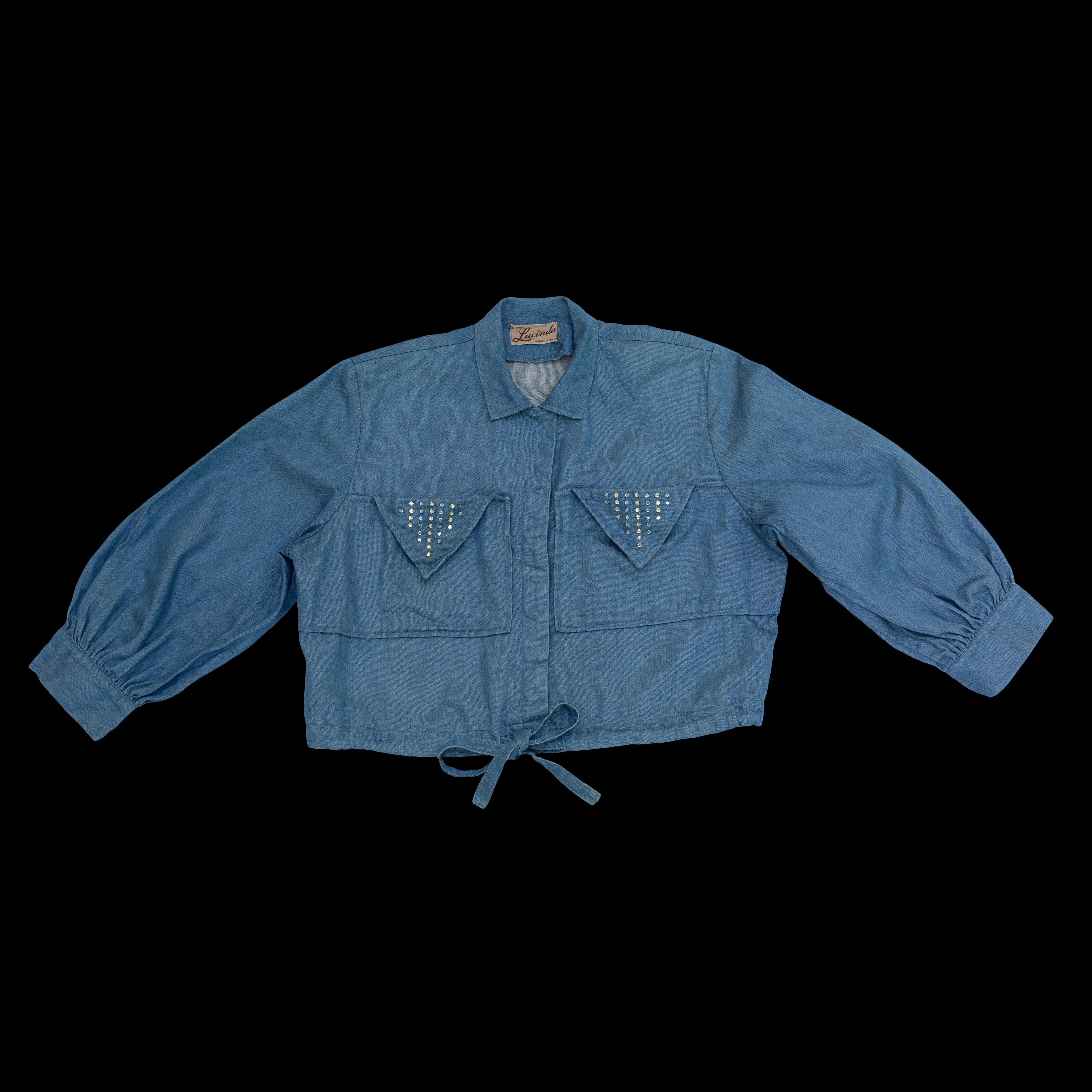 1950s Chambray Rhinestone Studded Set