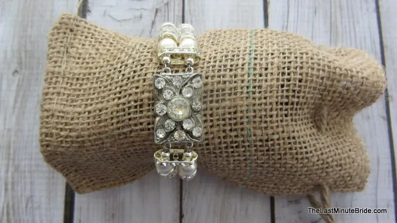 2 Strand Swarovski Vintage Pearl & Crystal Bracelet