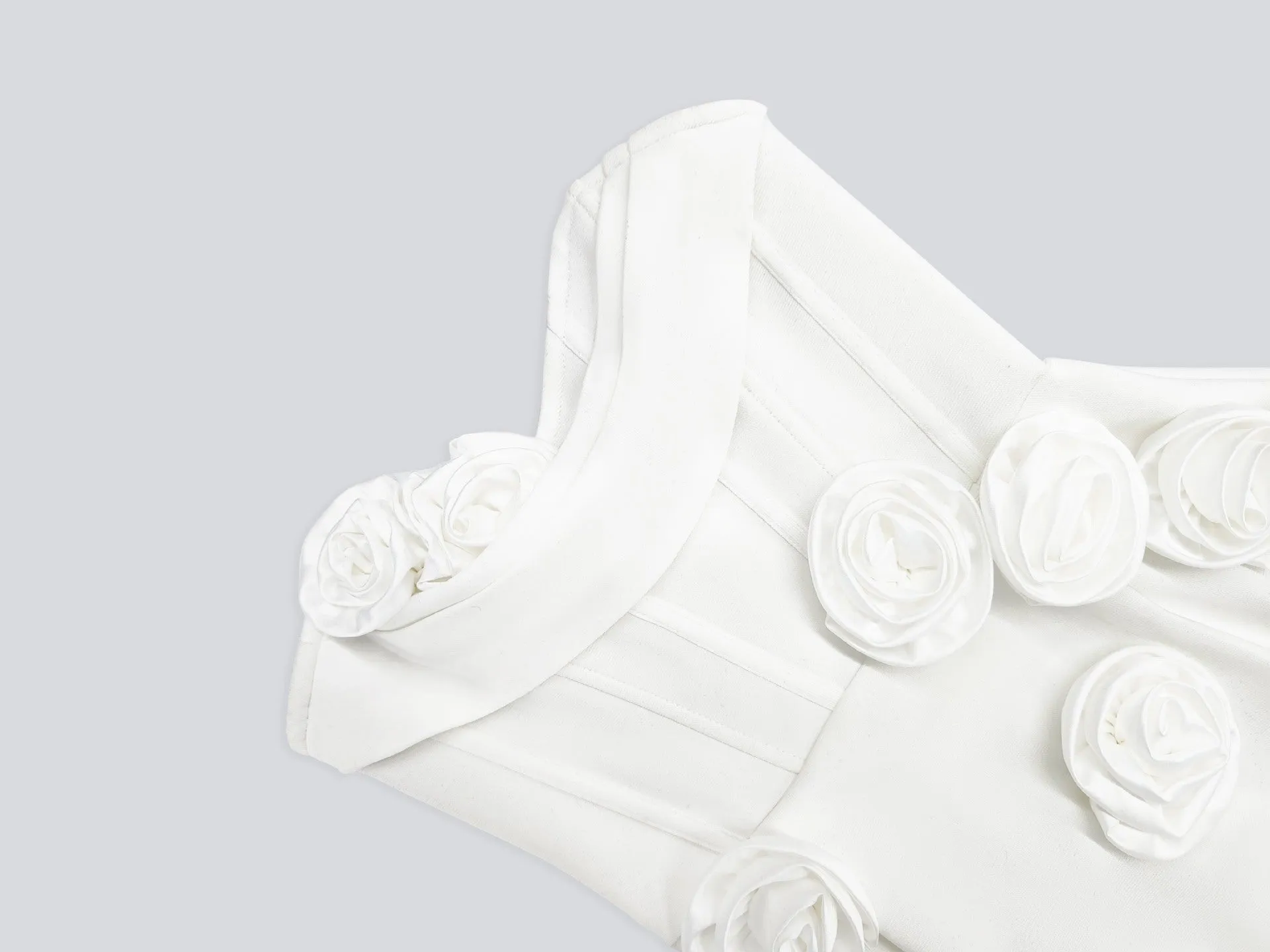 3D Flower Embellished Bandage Mini Dress