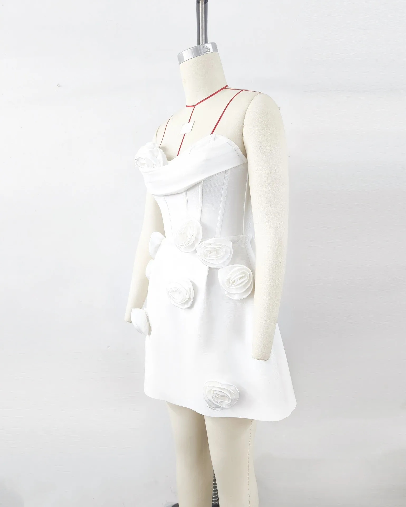3D Flower Embellished Bandage Mini Dress