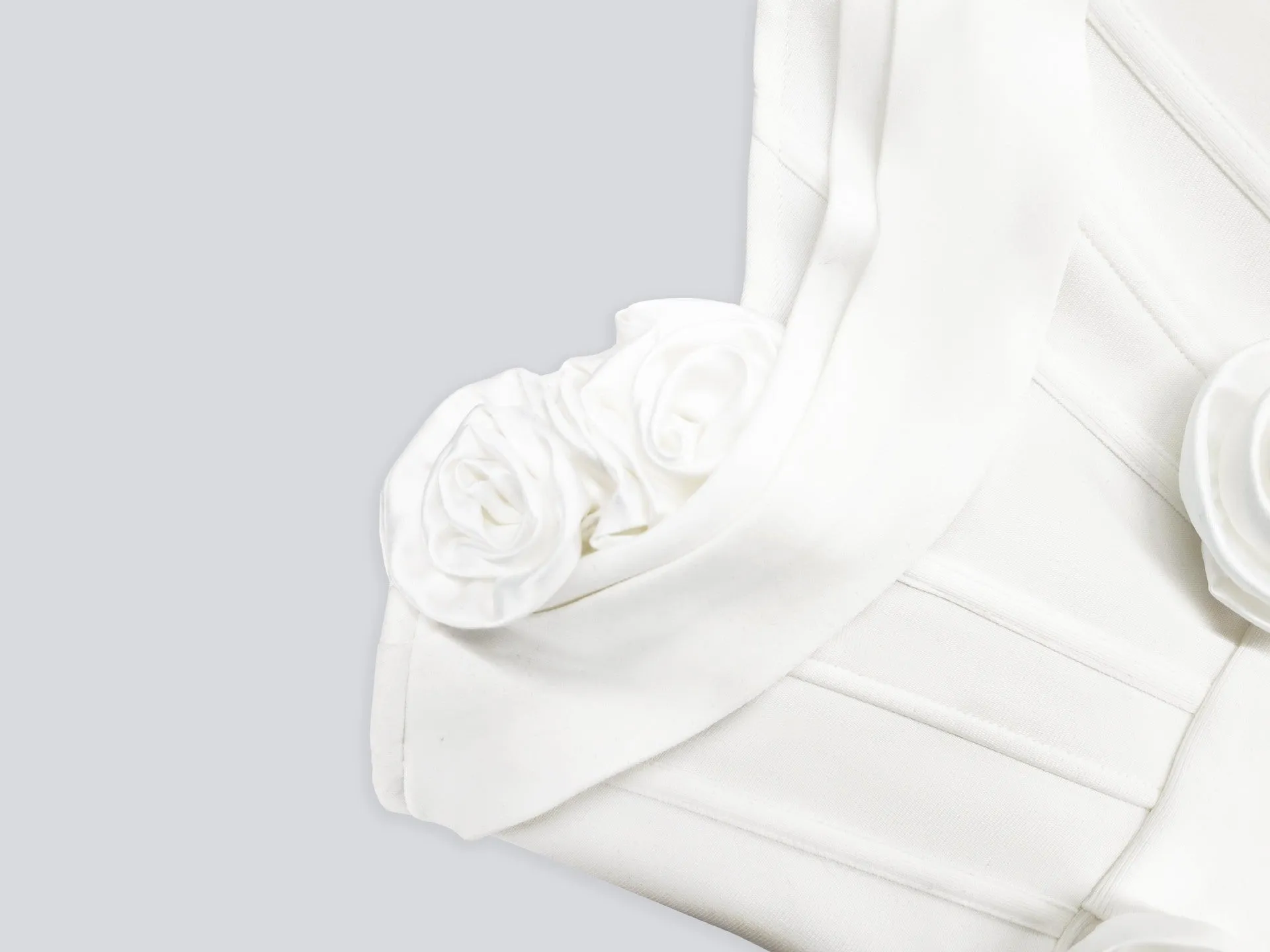 3D Flower Embellished Bandage Mini Dress