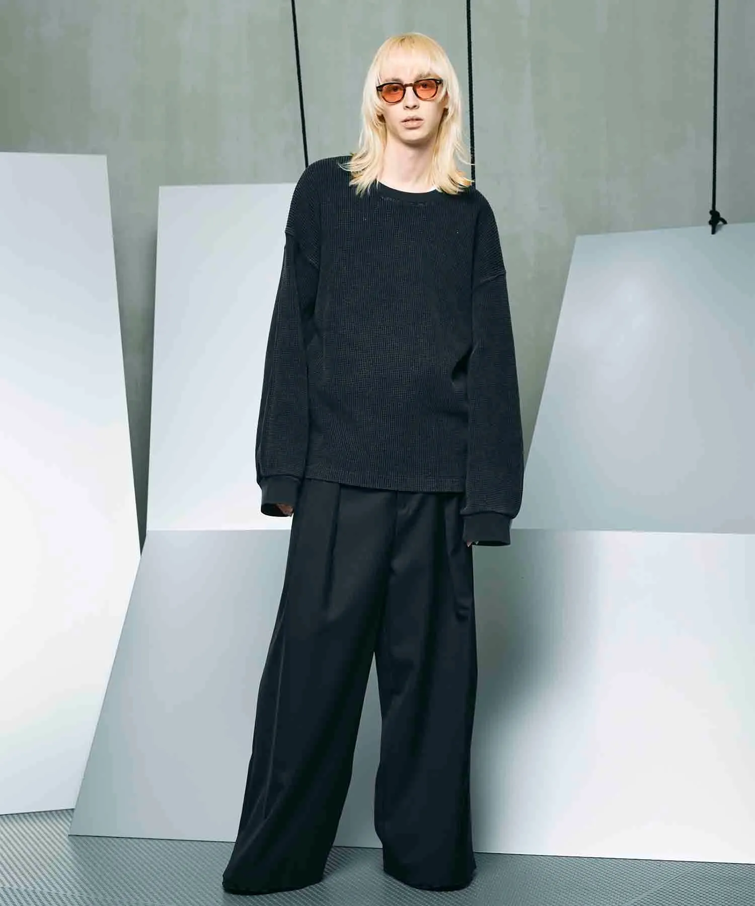 4 Colors Chambray Washable Wool Baggy Wide Pants