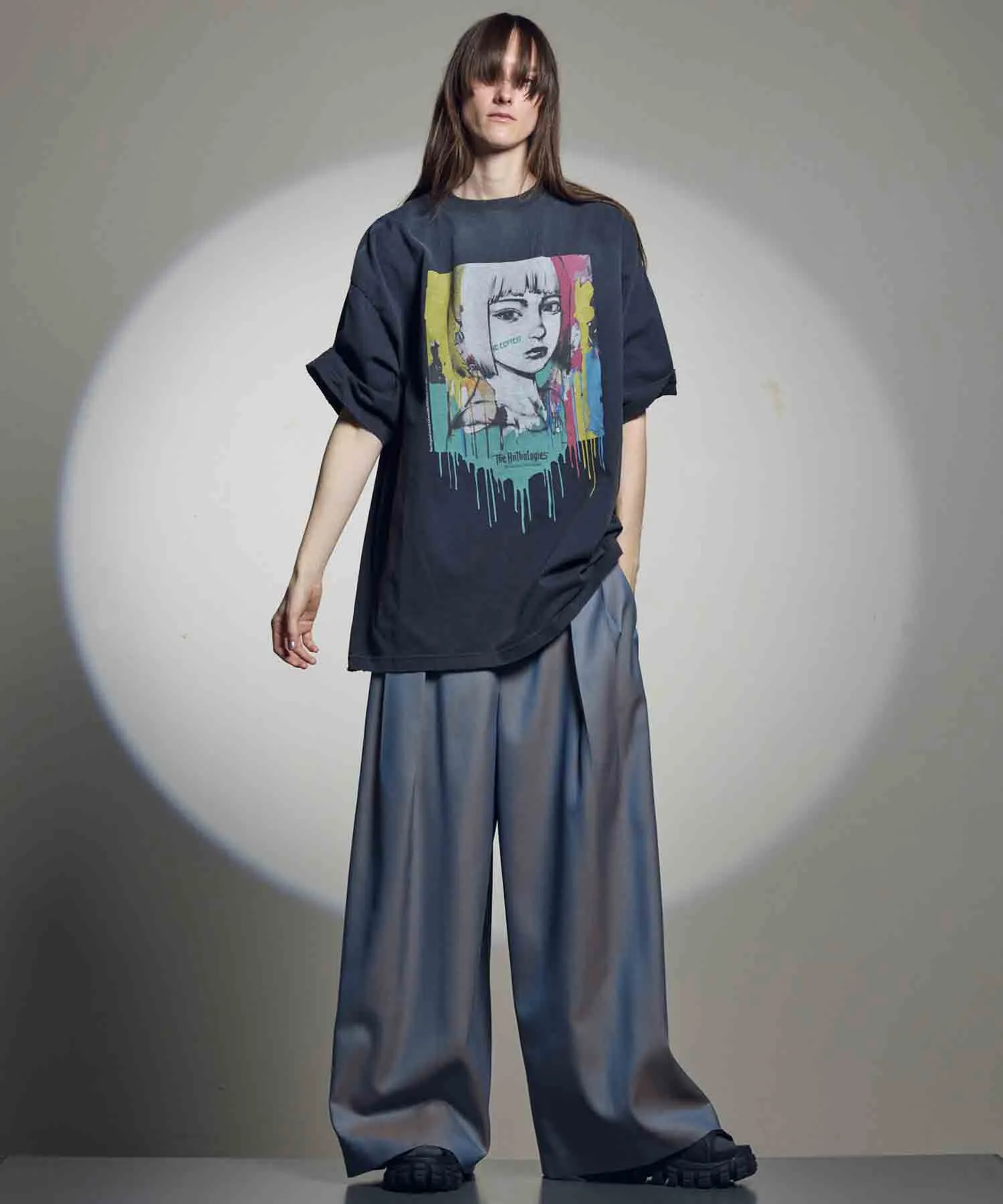 4 Colors Chambray Washable Wool Baggy Wide Pants