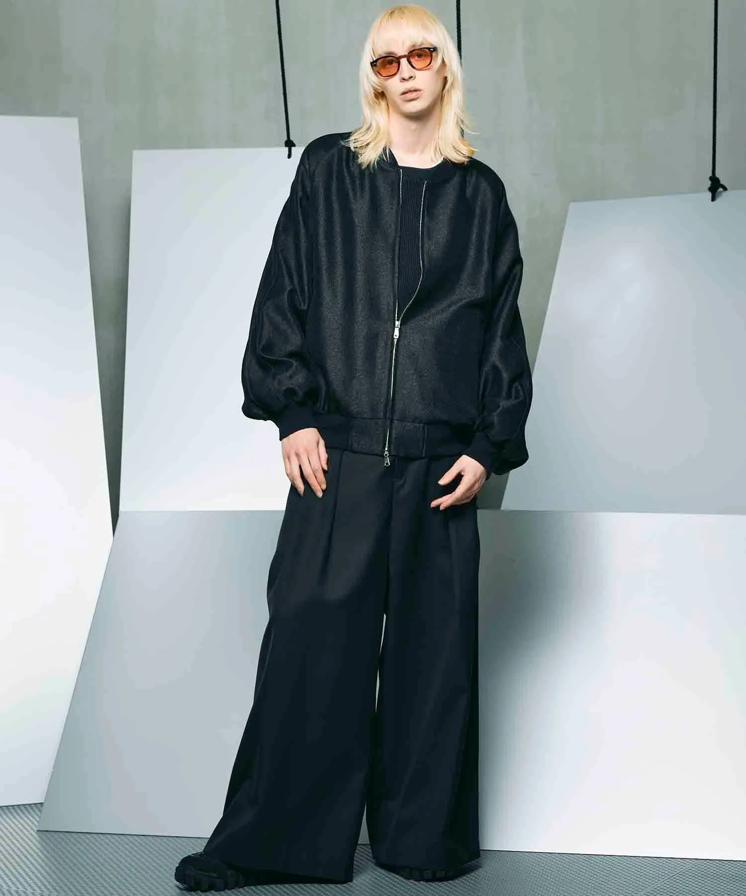 4 Colors Chambray Washable Wool Baggy Wide Pants