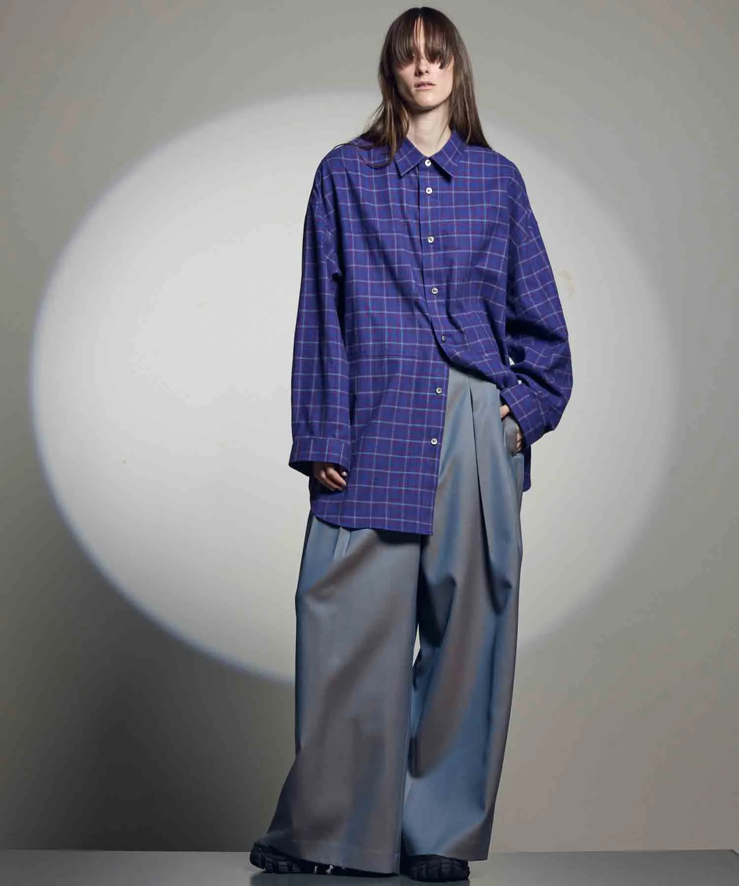 4 Colors Chambray Washable Wool Baggy Wide Pants