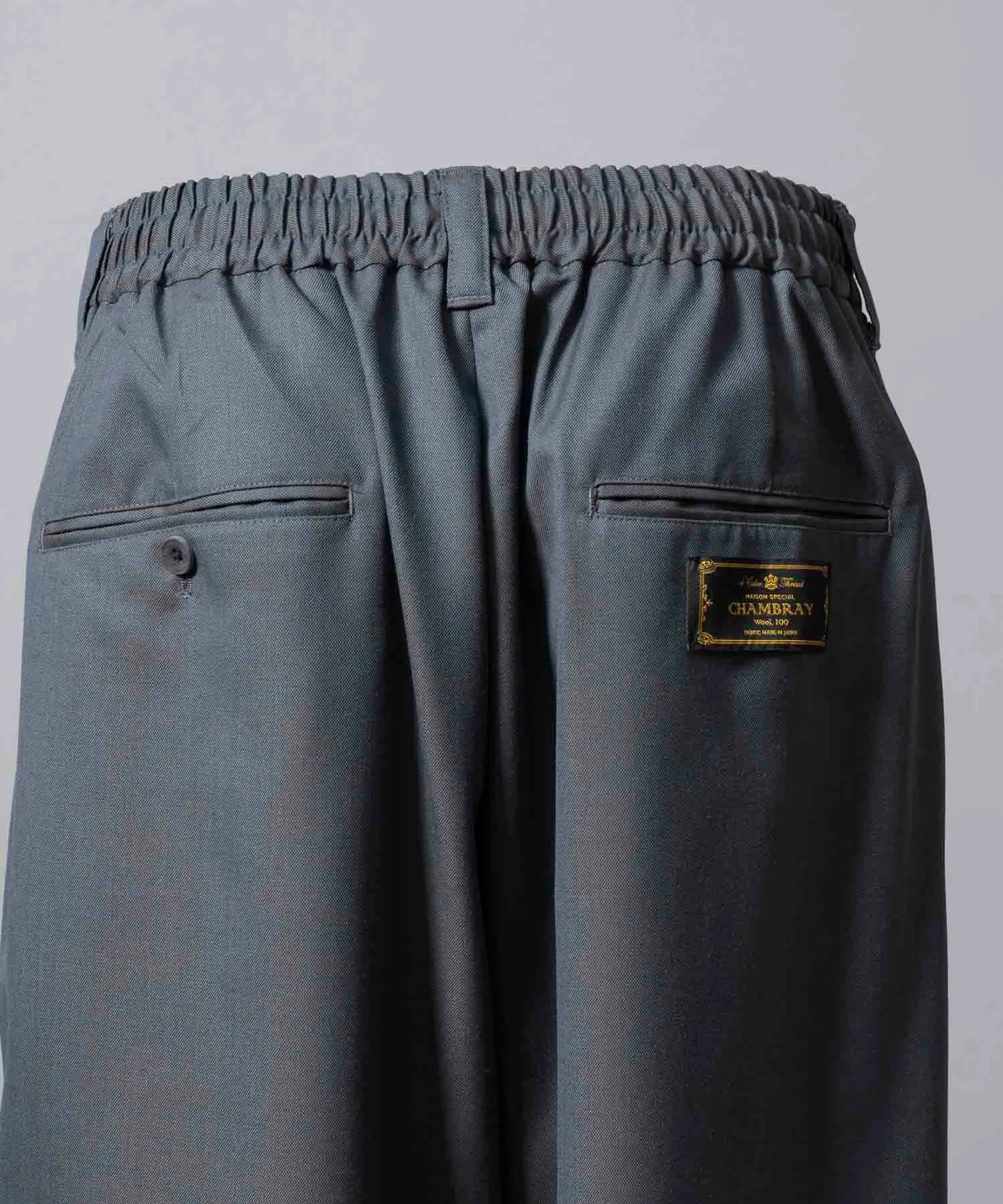 4 Colors Chambray Washable Wool Baggy Wide Pants