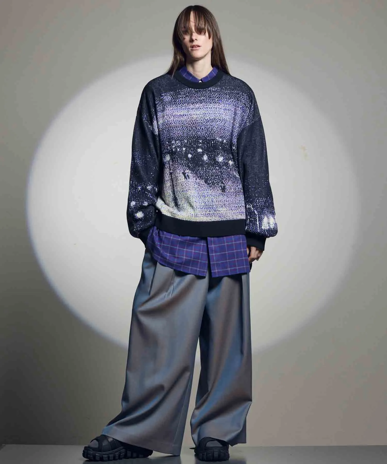4 Colors Chambray Washable Wool Baggy Wide Pants