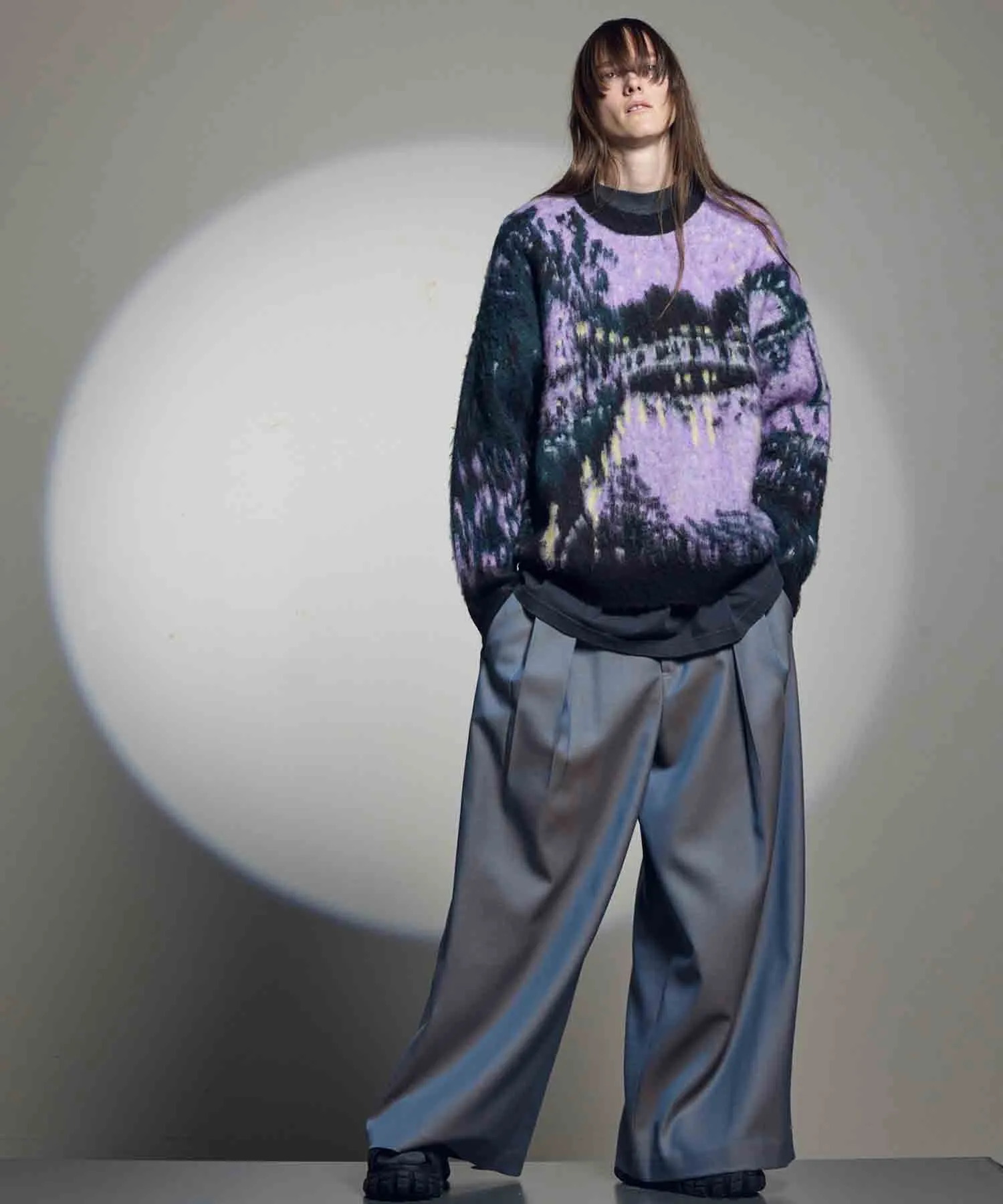 4 Colors Chambray Washable Wool Baggy Wide Pants