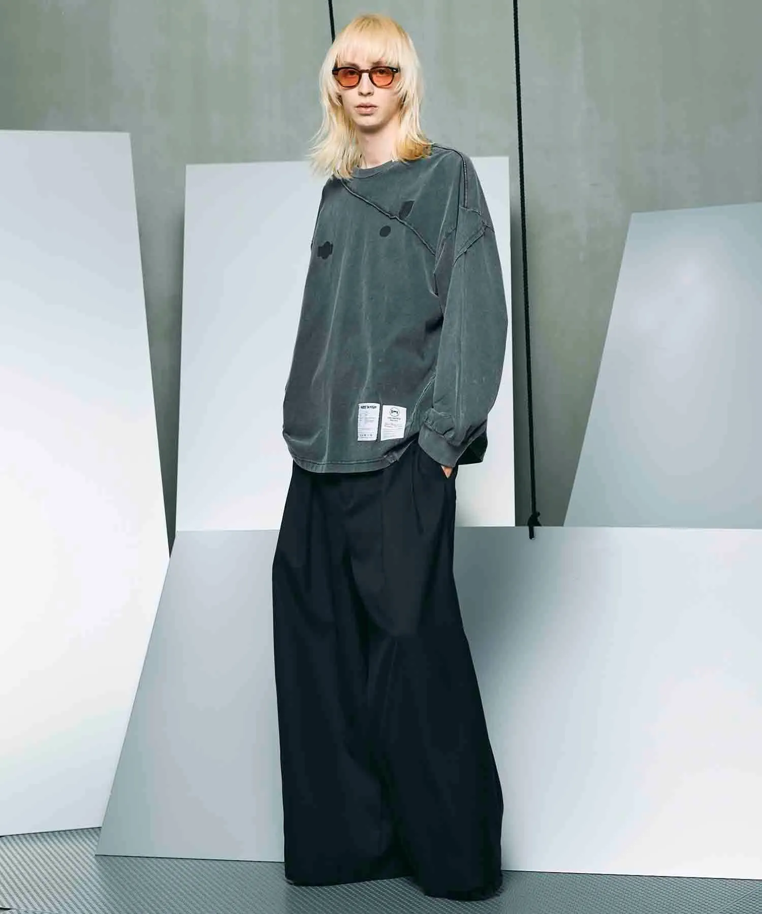 4 Colors Chambray Washable Wool Baggy Wide Pants