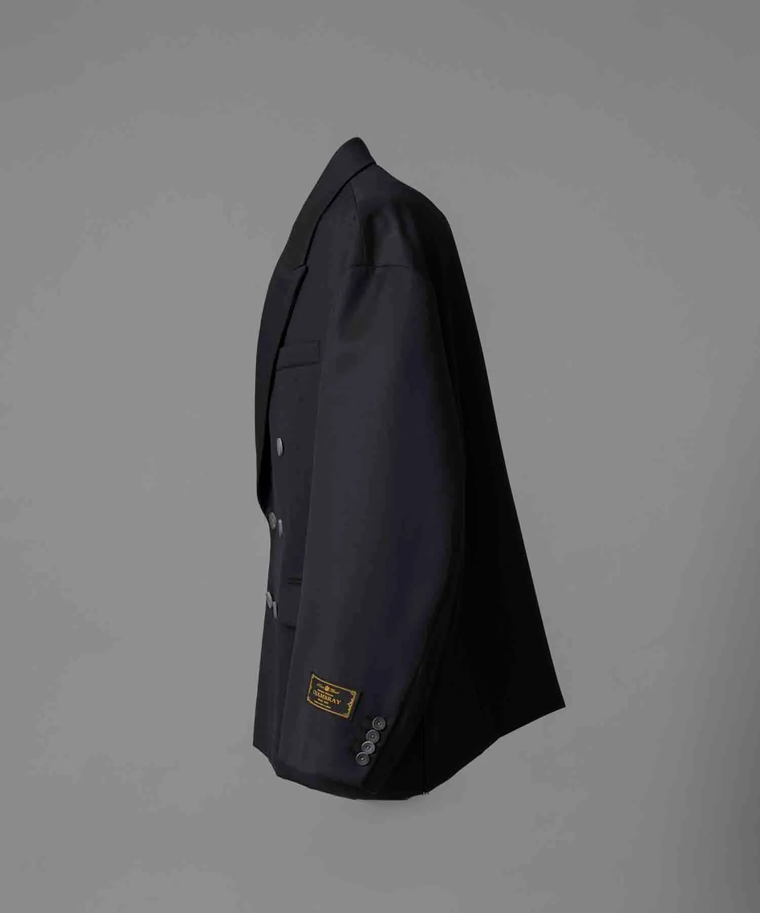 4 Colors Chambray Washable Wool Prime-Over Peaked Lapel Double Breasted Jacket