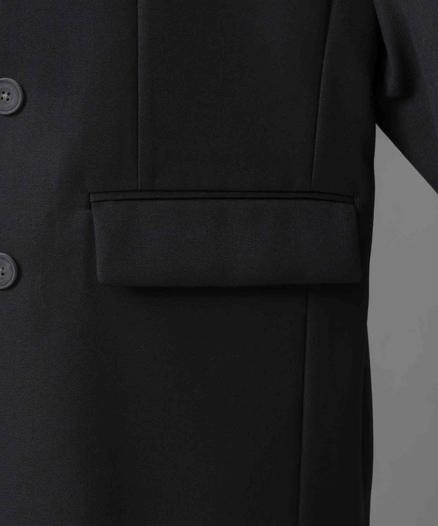 4 Colors Chambray Washable Wool Prime-Over Peaked Lapel Double Breasted Jacket