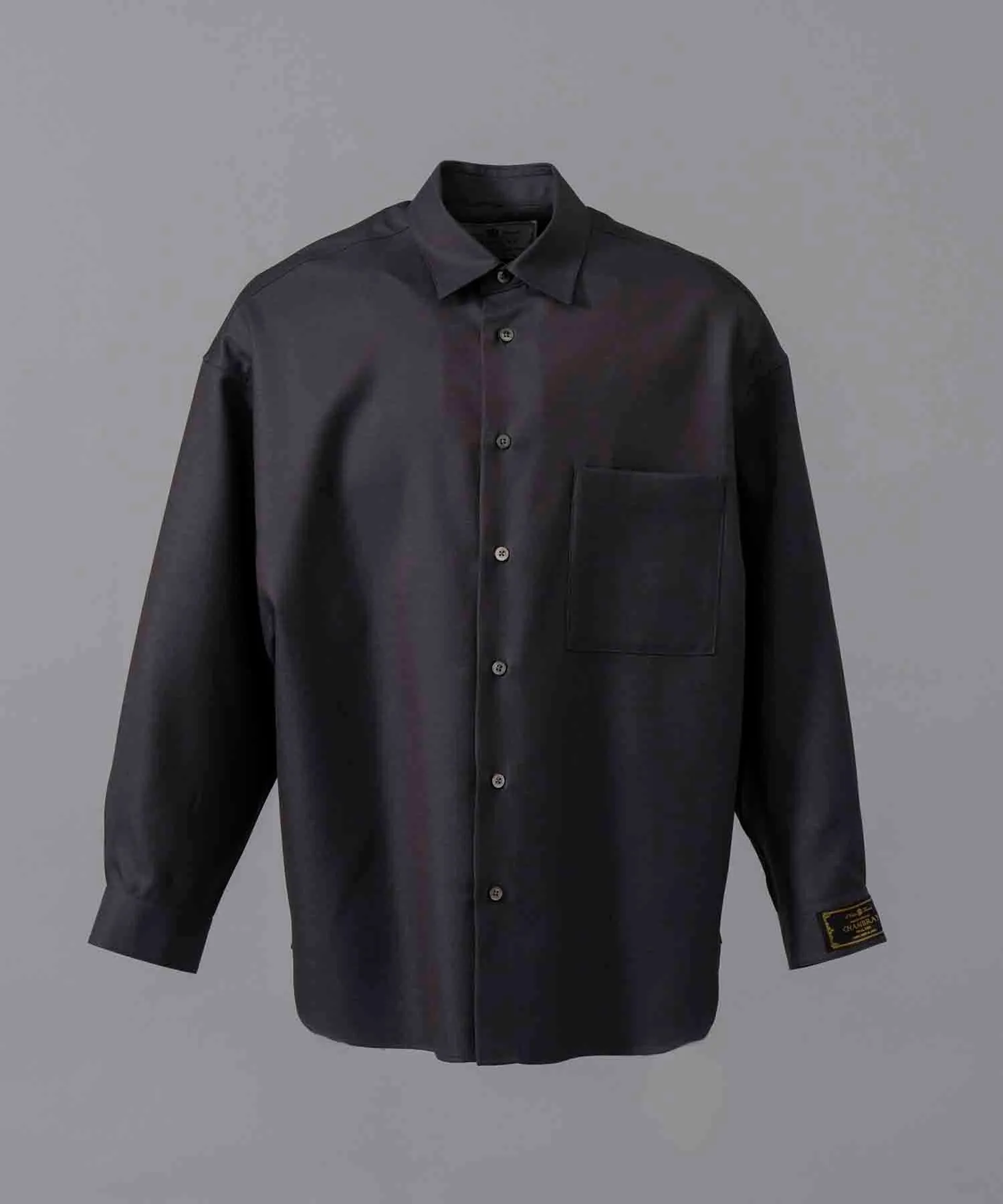 4 Colors Chambray Washable Wool Prime-Over Regular Collar Shirt