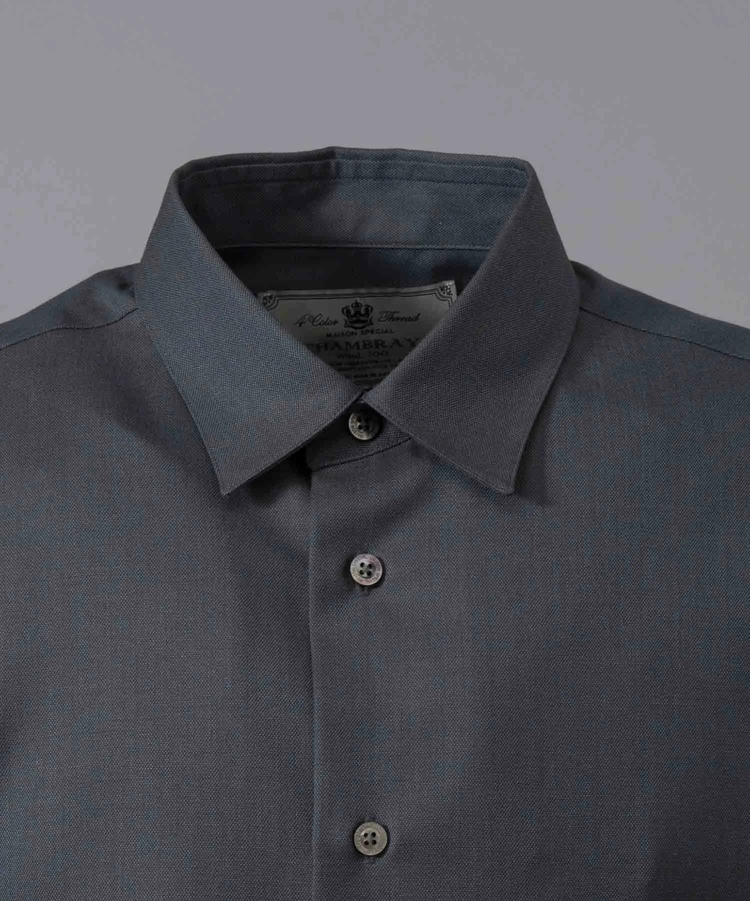 4 Colors Chambray Washable Wool Prime-Over Regular Collar Shirt