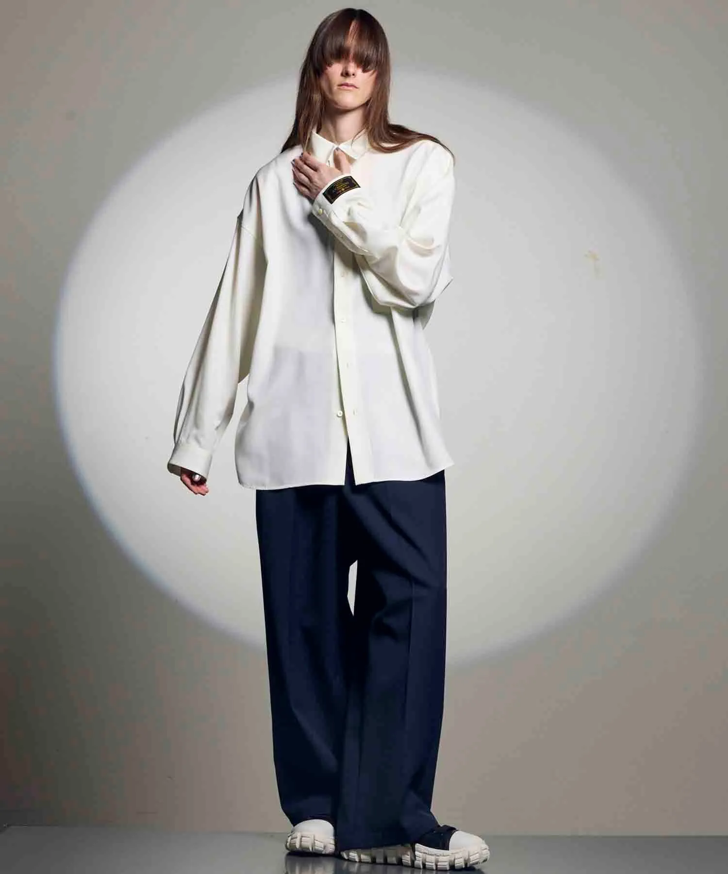 4 Colors Chambray Washable Wool Prime-Over Regular Collar Shirt