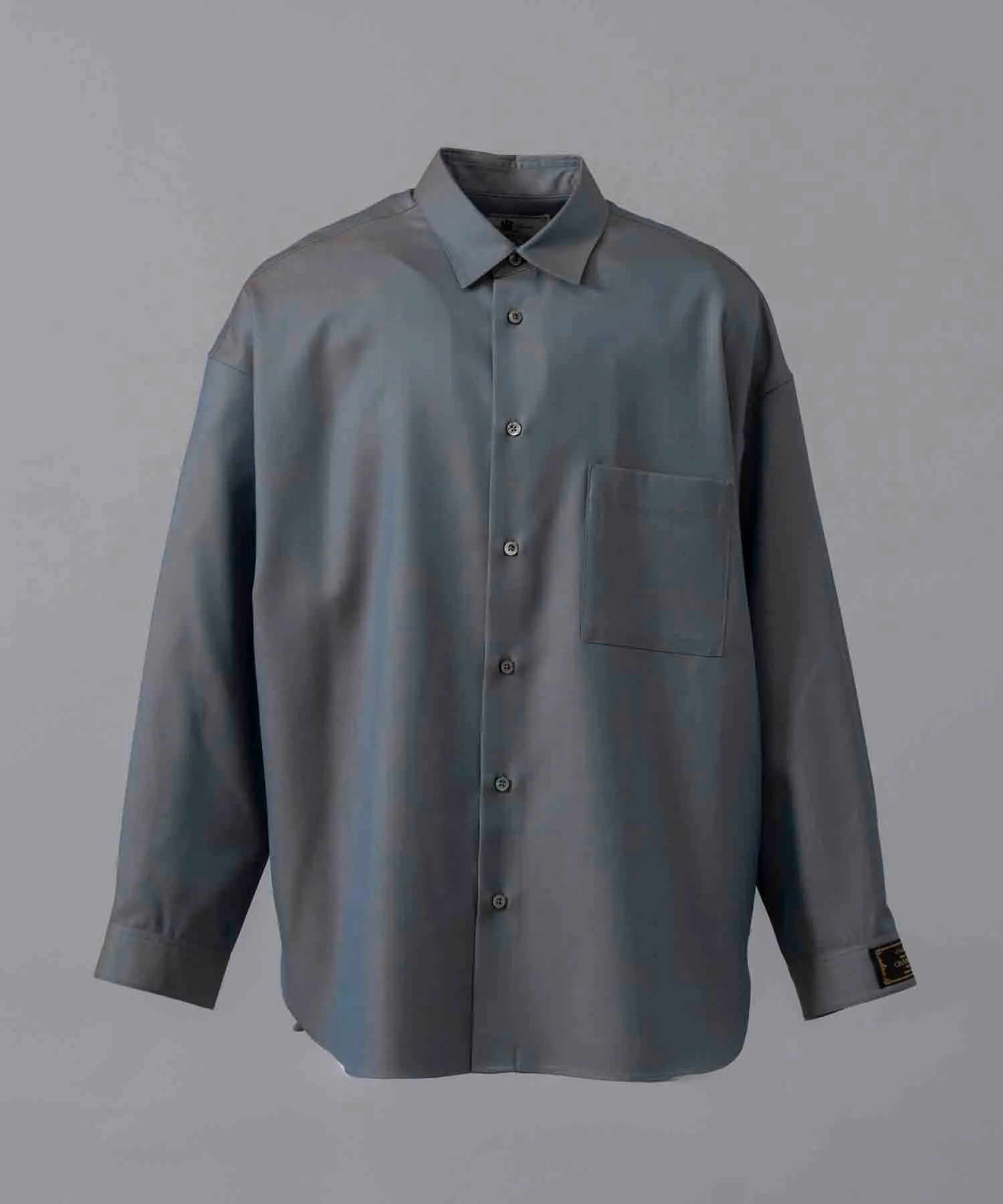 4 Colors Chambray Washable Wool Prime-Over Regular Collar Shirt