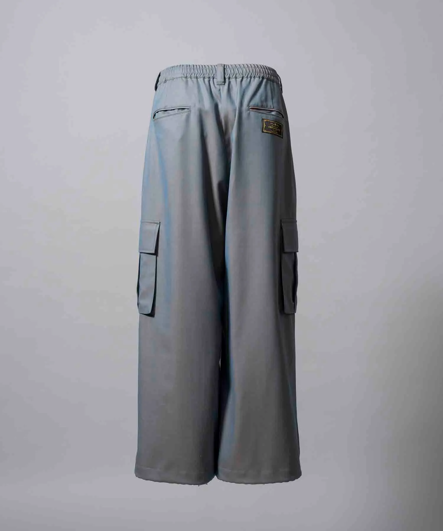 4 Colors Chambray Washable Wool Prime-Wide Cargo Pants