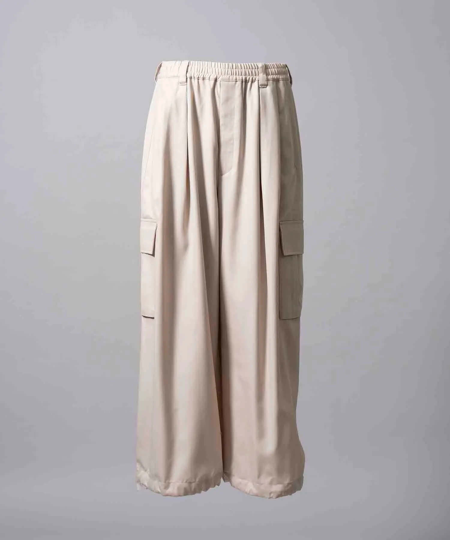 4 Colors Chambray Washable Wool Prime-Wide Cargo Pants
