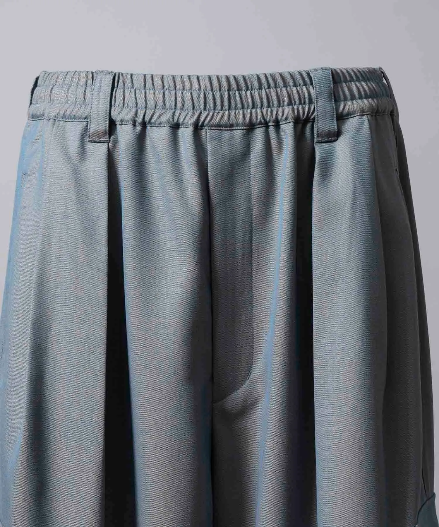 4 Colors Chambray Washable Wool Prime-Wide Cargo Pants