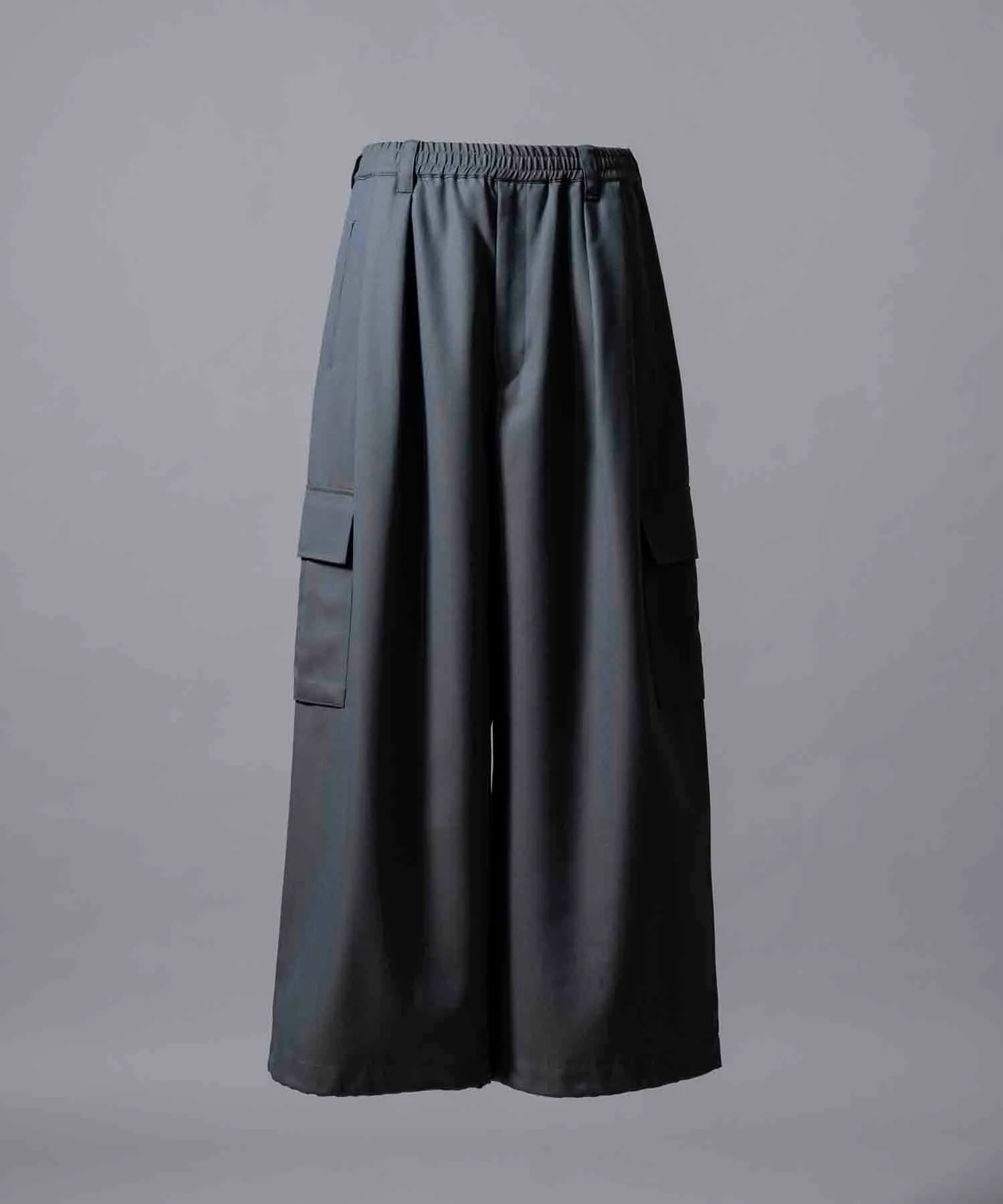 4 Colors Chambray Washable Wool Prime-Wide Cargo Pants