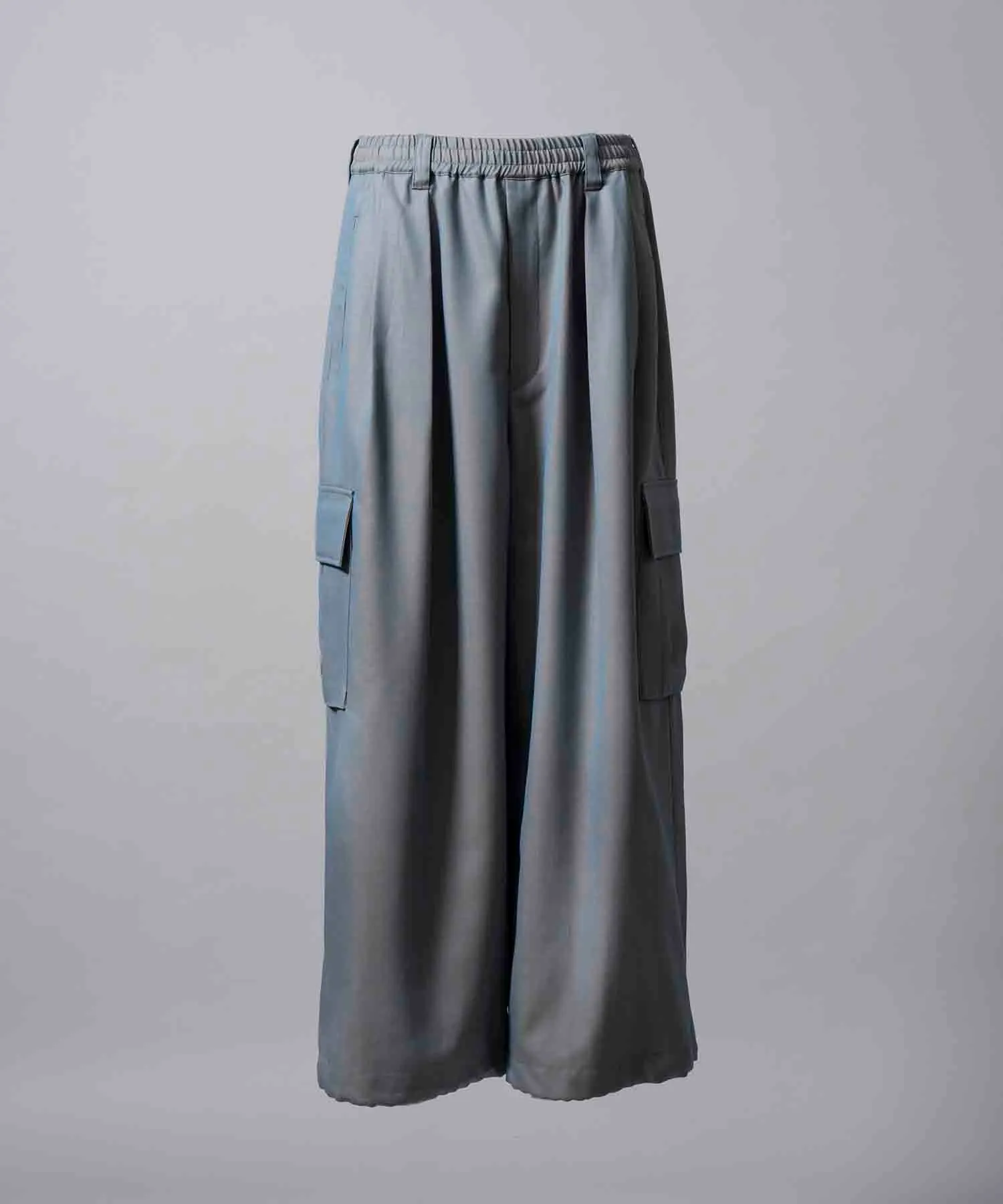 4 Colors Chambray Washable Wool Prime-Wide Cargo Pants