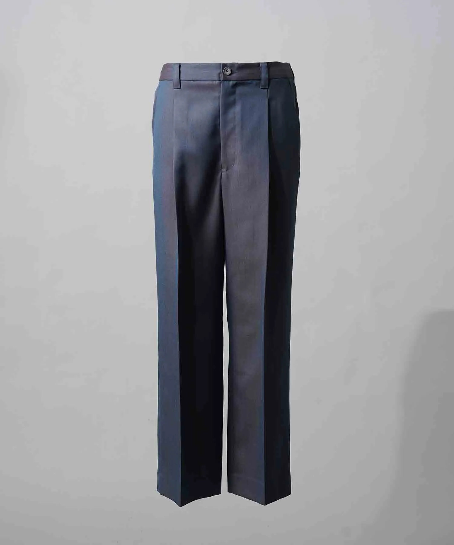 4 Colors Chambray Washable Wool Prime-Wide One Tuck Wide Pants