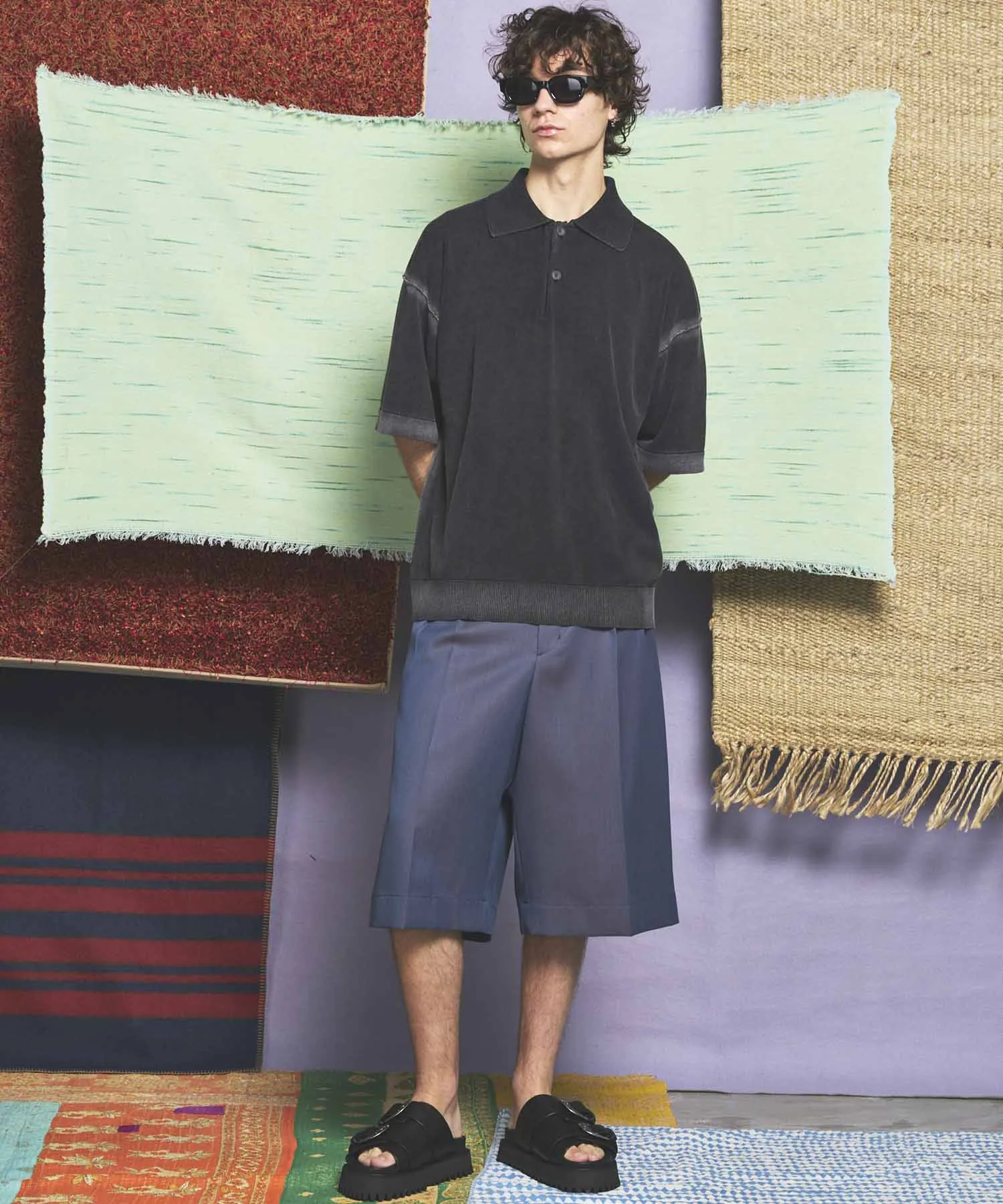 4 Colors Chambray Washable Wool Prime-Wide Shorts
