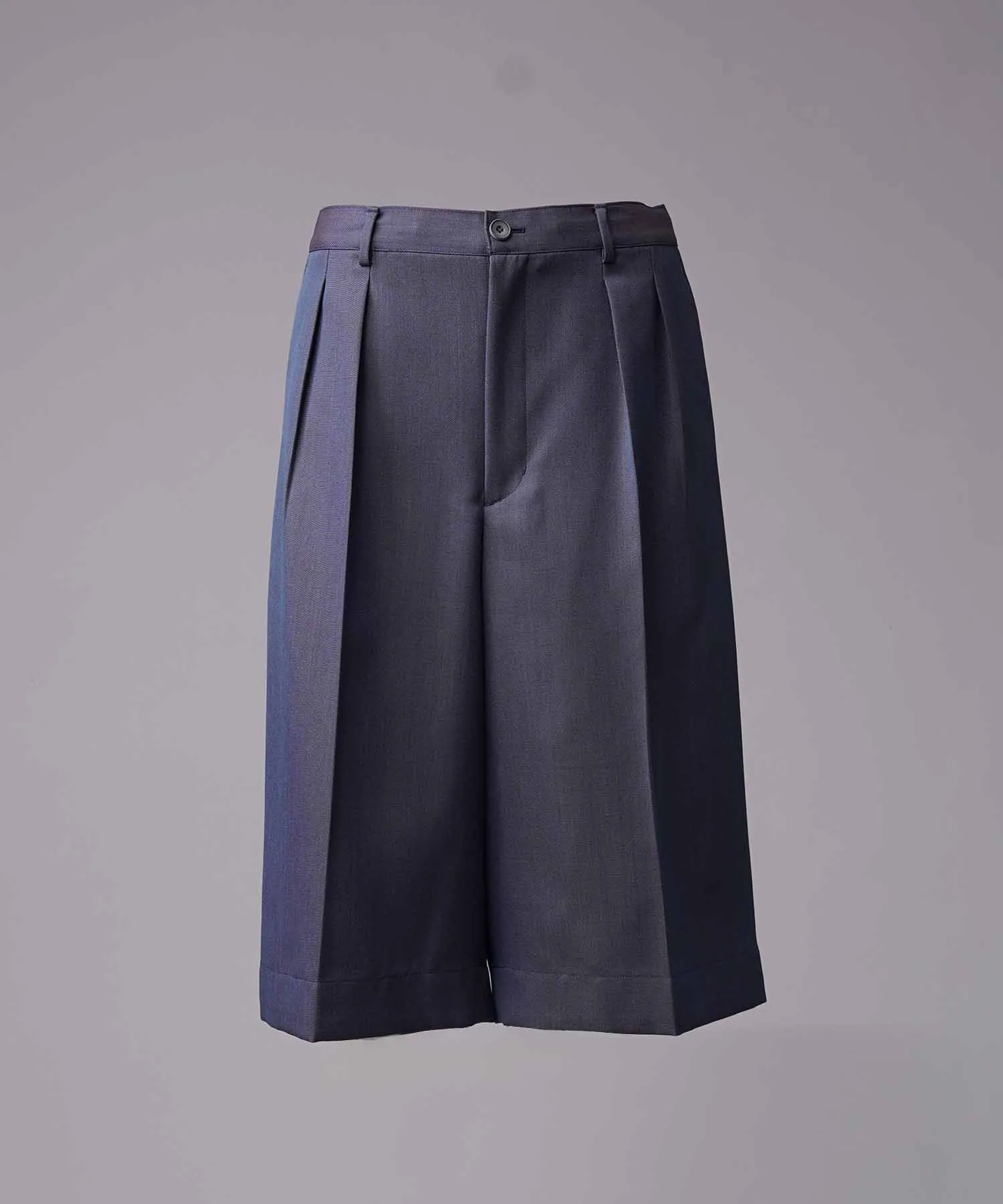 4 Colors Chambray Washable Wool Prime-Wide Shorts