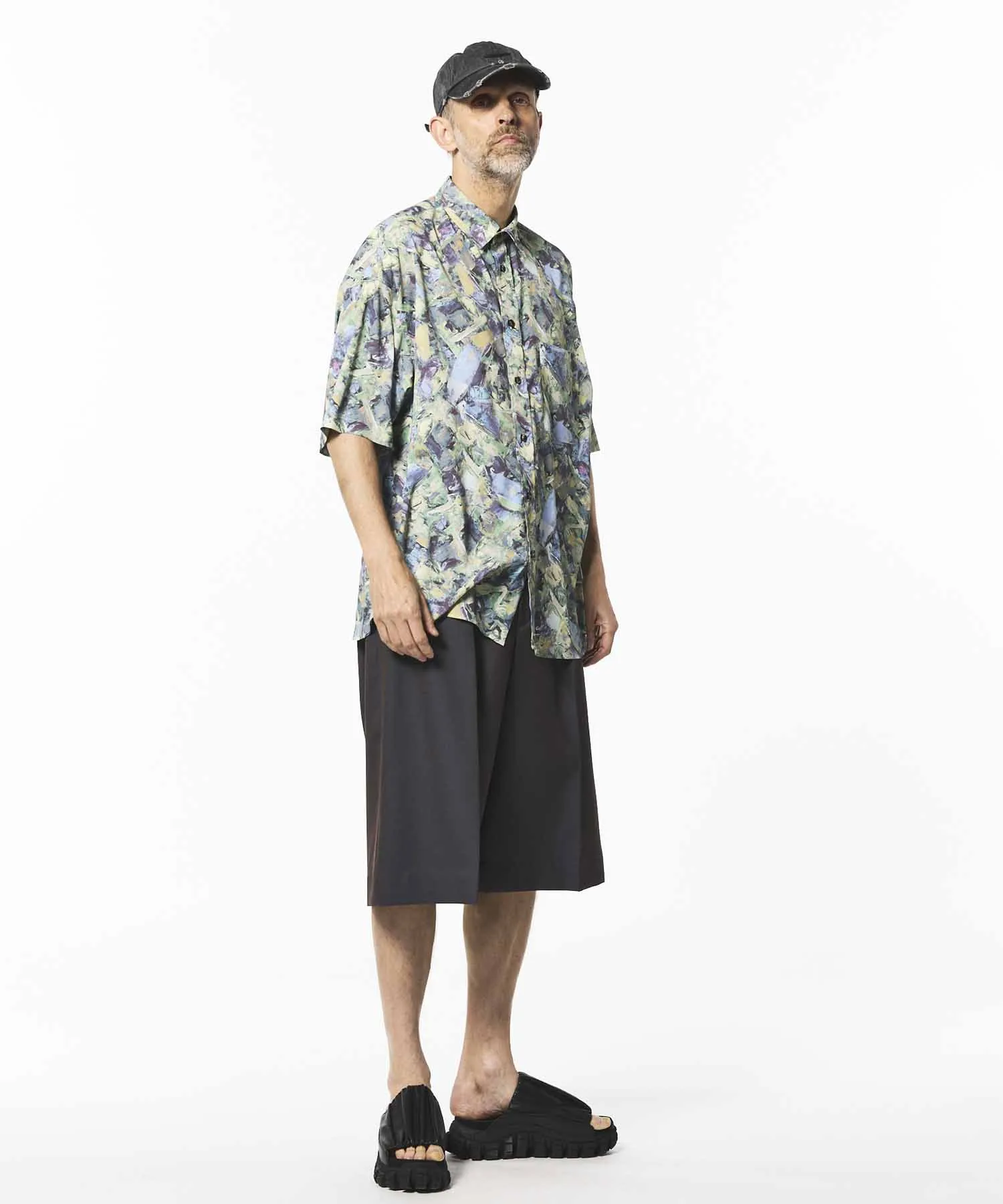 4 Colors Chambray Washable Wool Prime-Wide Shorts