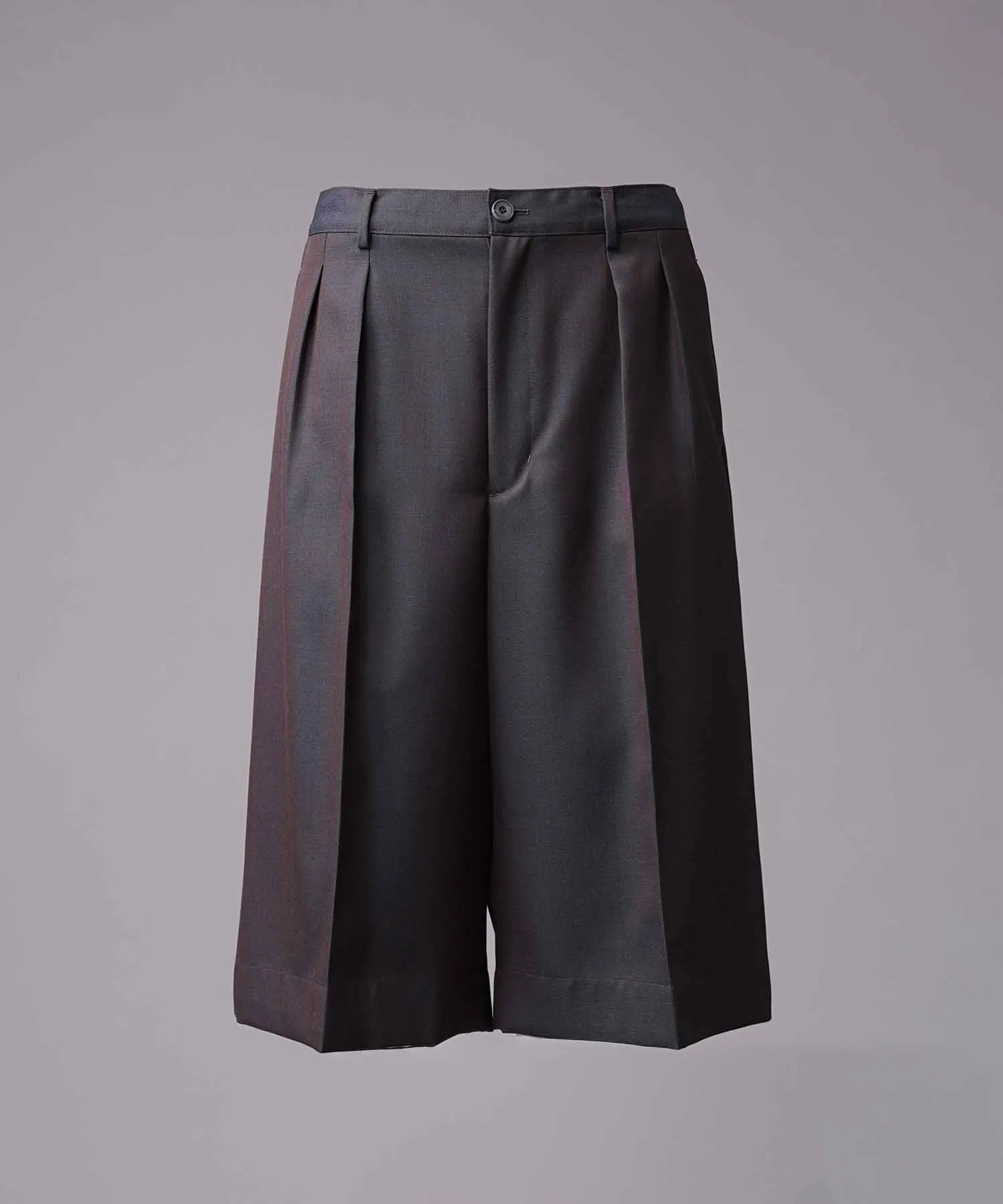 4 Colors Chambray Washable Wool Prime-Wide Shorts