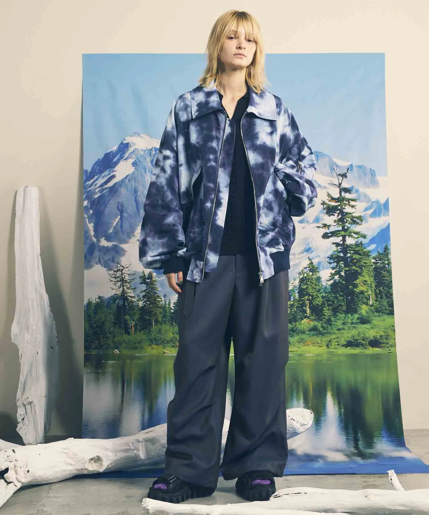4 Colors Chambray Washable Wool Prime-Wide Snow Pants