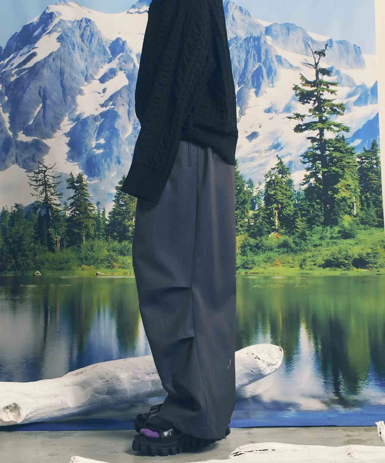 4 Colors Chambray Washable Wool Prime-Wide Snow Pants