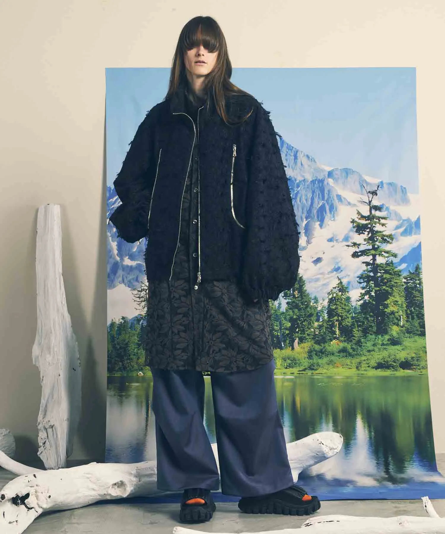 4 Colors Chambray Washable Wool Prime-Wide Snow Pants