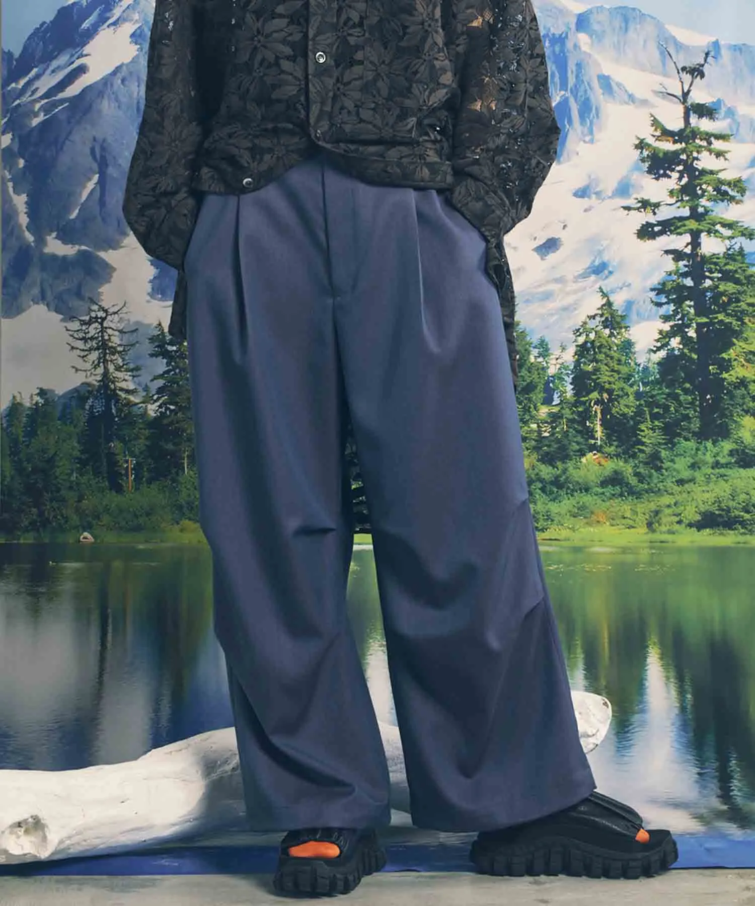 4 Colors Chambray Washable Wool Prime-Wide Snow Pants