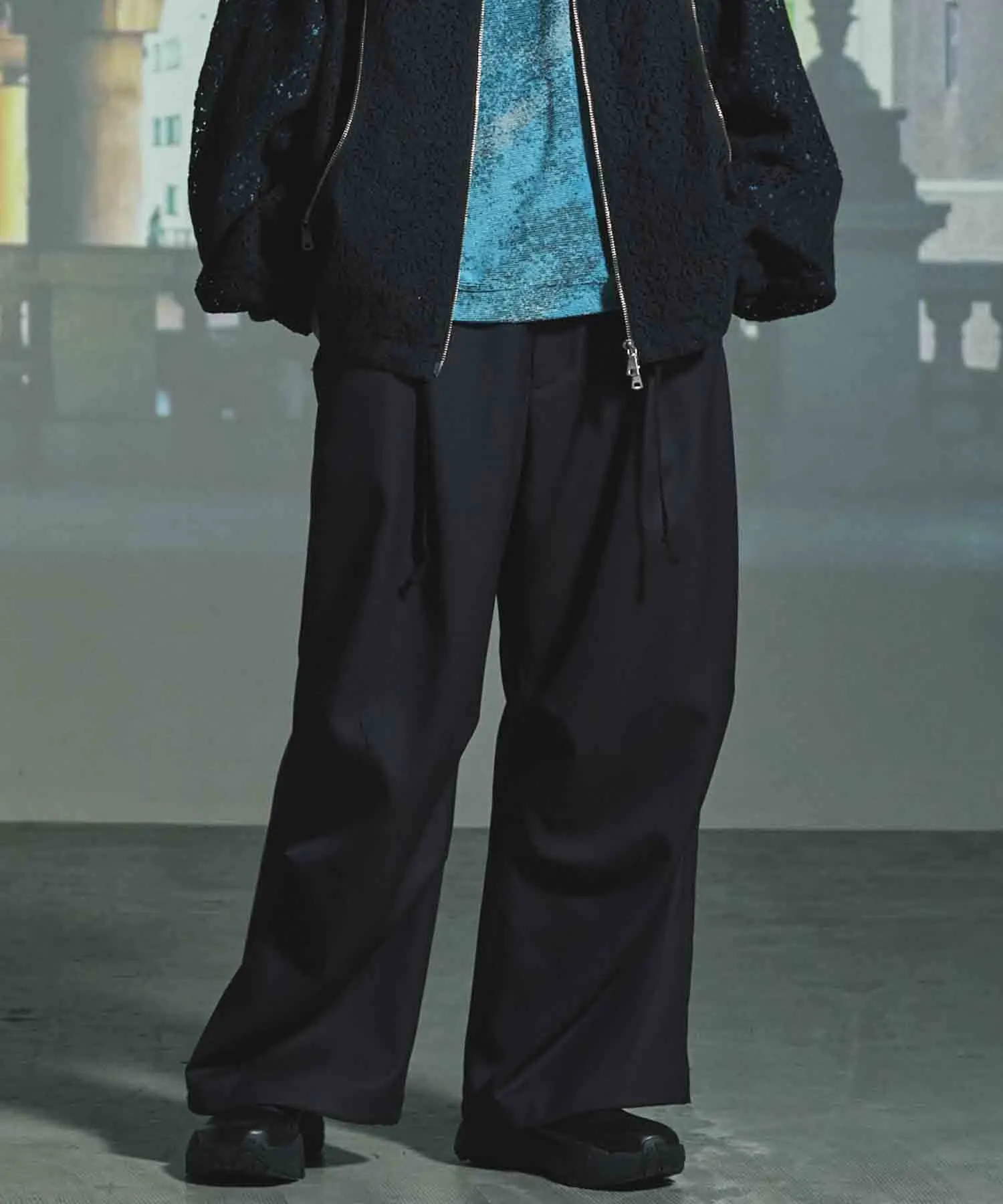 4 Colors Chambray Washable Wool Prime-Wide Snow Pants