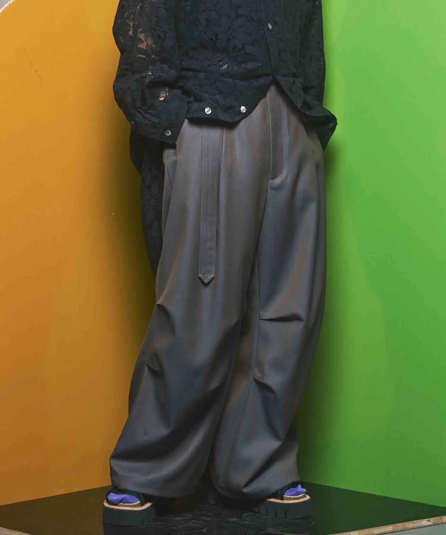 4 Colors Chambray Washable Wool Prime-Wide Snow Pants