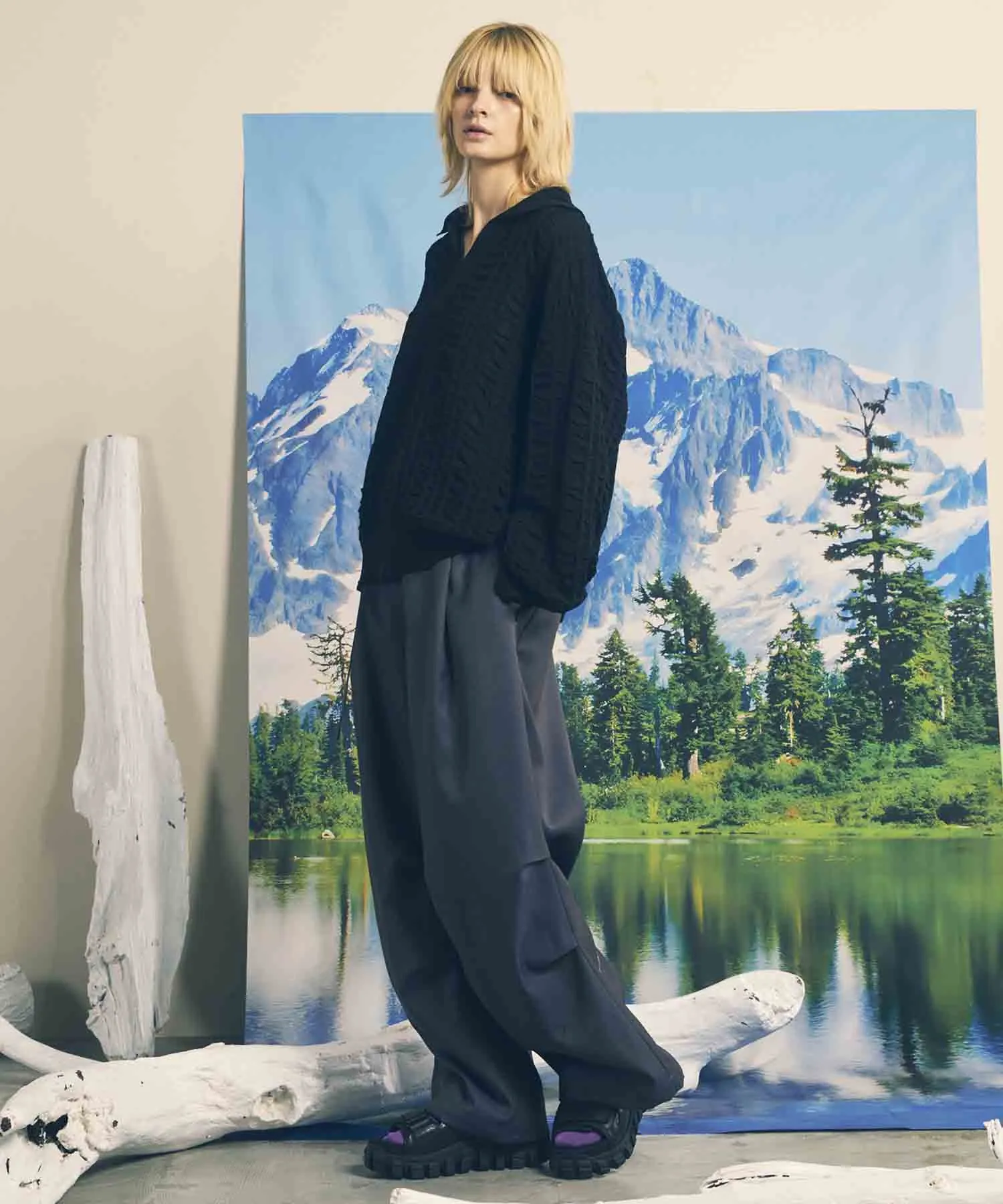 4 Colors Chambray Washable Wool Prime-Wide Snow Pants