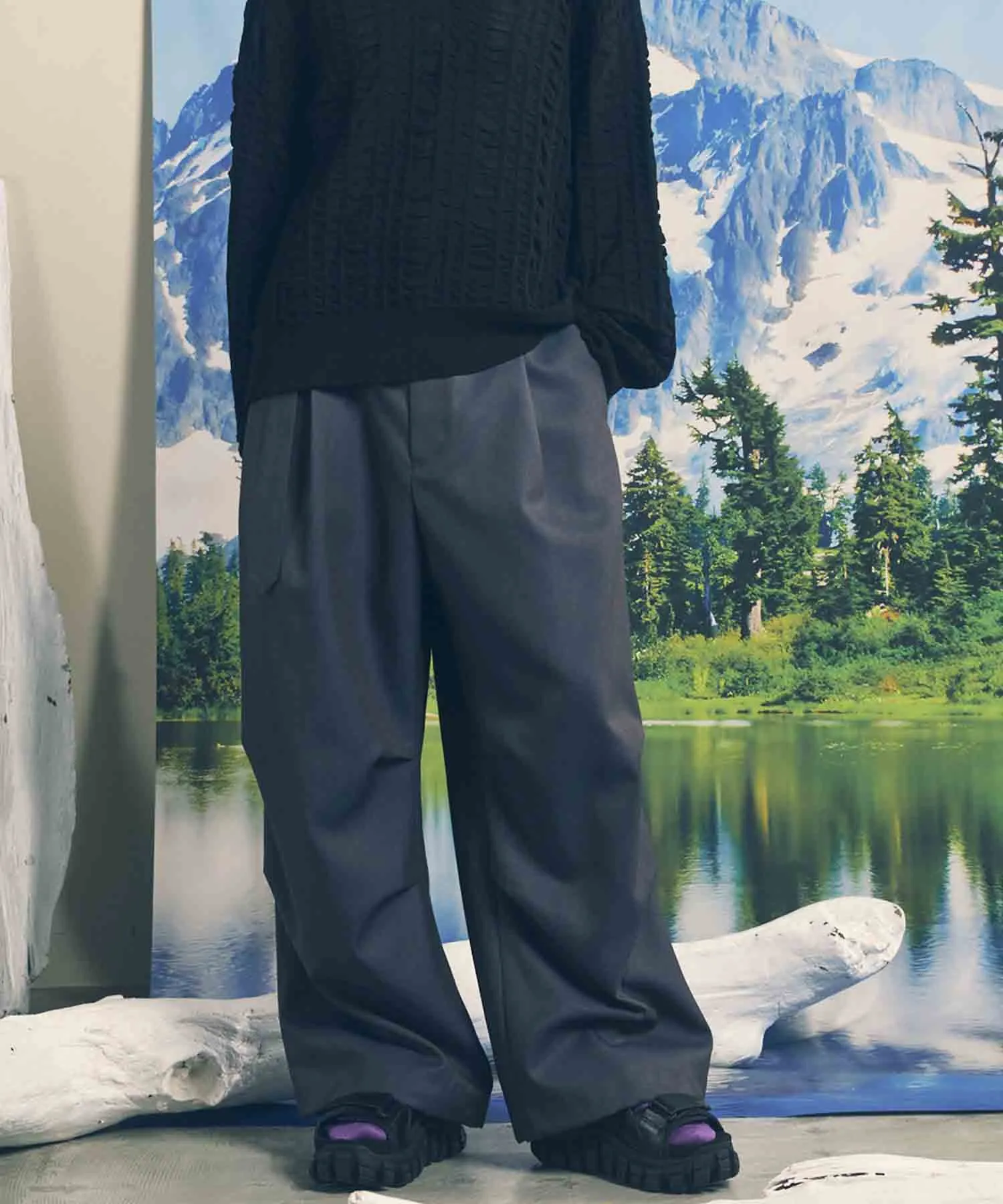 4 Colors Chambray Washable Wool Prime-Wide Snow Pants