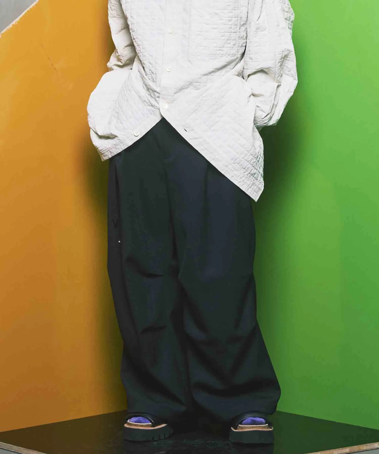 4 Colors Chambray Washable Wool Prime-Wide Snow Pants