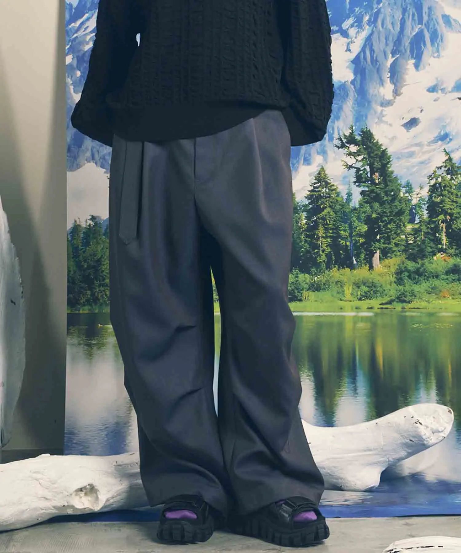 4 Colors Chambray Washable Wool Prime-Wide Snow Pants