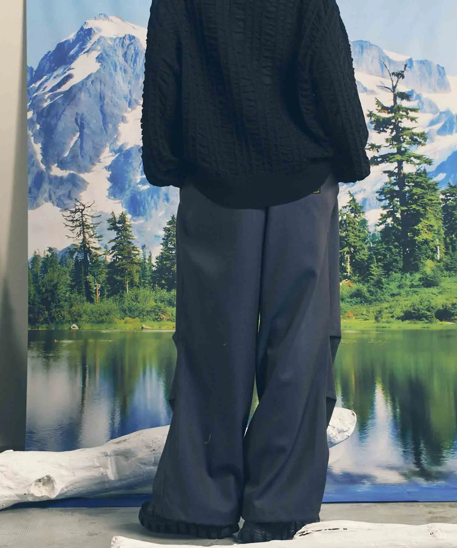 4 Colors Chambray Washable Wool Prime-Wide Snow Pants