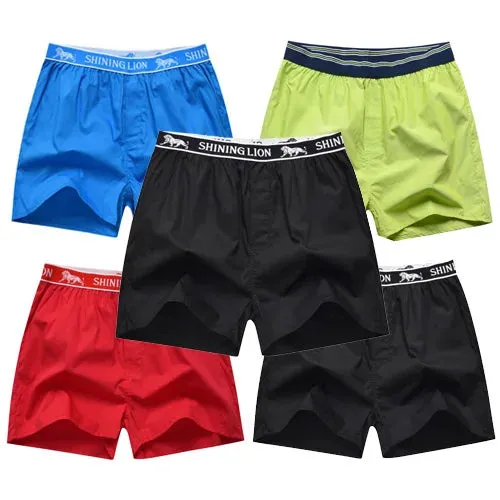 5 Pcs/Lot Mens Underpants Boxers Plaid Shorts 100% Cotton Fashion Underwear Soft Boxer Male Panties Comfortable Breathable