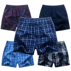 5 Pcs/Lot Mens Underpants Boxers Plaid Shorts 100% Cotton Fashion Underwear Soft Boxer Male Panties Comfortable Breathable