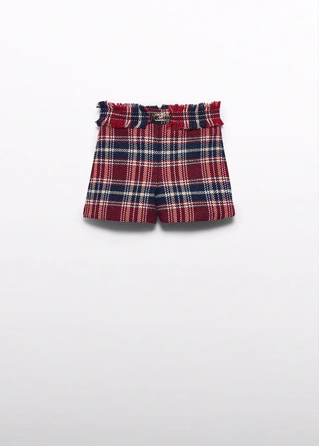 Abel & Lula 5679 Long Sleeve Blouse, 5712 Navy Plaid Shorts and 5831 Navy Plaid Jacket In Stock Now