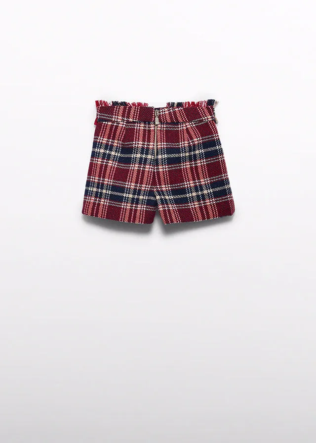 Abel & Lula 5679 Long Sleeve Blouse, 5712 Navy Plaid Shorts and 5831 Navy Plaid Jacket In Stock Now