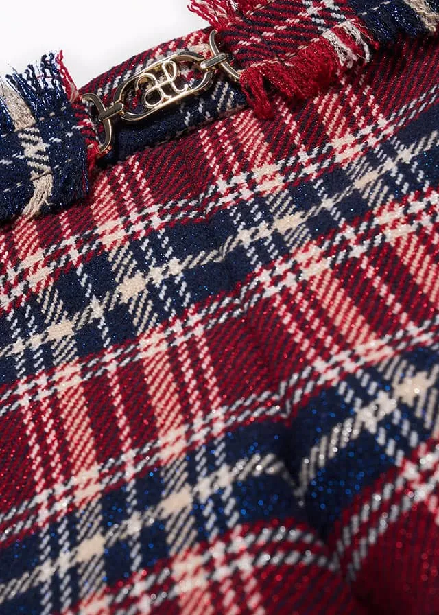 Abel & Lula 5679 Long Sleeve Blouse, 5712 Navy Plaid Shorts and 5831 Navy Plaid Jacket In Stock Now