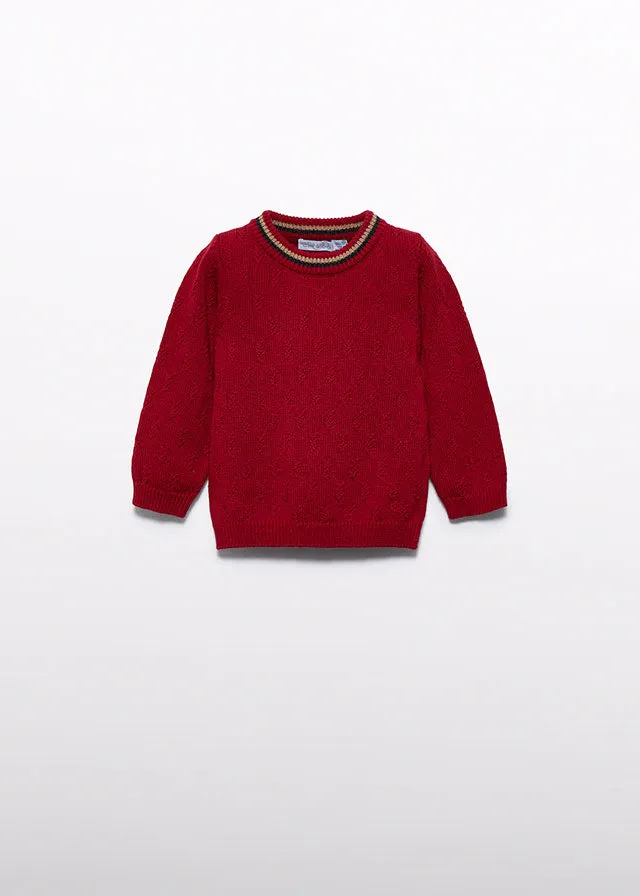 Abel & Lula 5701 Long Sleeve Shirt, Bow Tie, Camel Plaid Shorts and 5802 Red Jumper In Stock Now