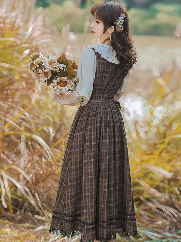 Academic Lolita Blouses White Long Sleeves Ruffles Lolita Top Bow Lolita Shirt