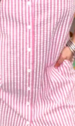 Adia Pink Stripe Puff Sleeve Blouse *FINAL SALE
